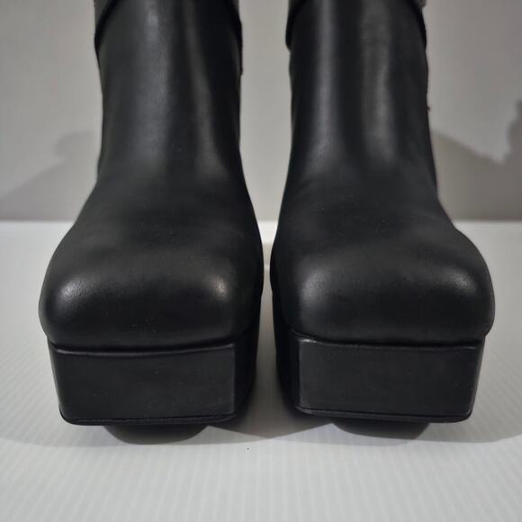 Jeffrey Campbell Amuse Ankle Boot Womens 10 Black Leather Platform High Heel - Picture 7 of 16